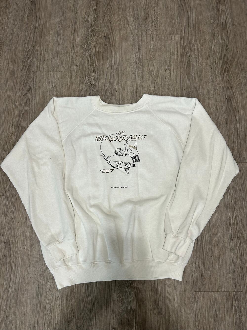 Vintage 80s The Nutcracker Ballet Sweatshirt XL Hanes White 1987 Made In USA